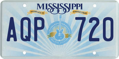 MS license plate AQP720