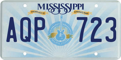 MS license plate AQP723