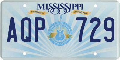 MS license plate AQP729