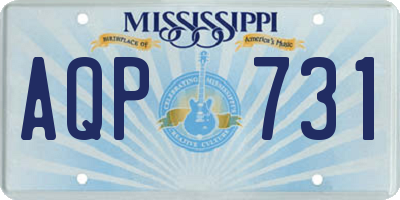MS license plate AQP731