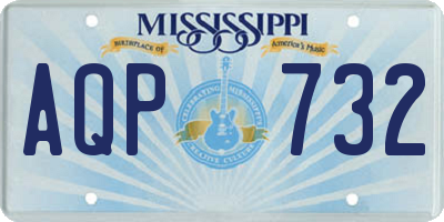 MS license plate AQP732