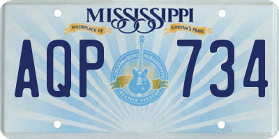 MS license plate AQP734