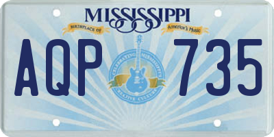 MS license plate AQP735