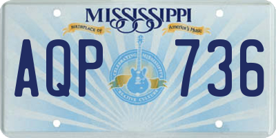 MS license plate AQP736