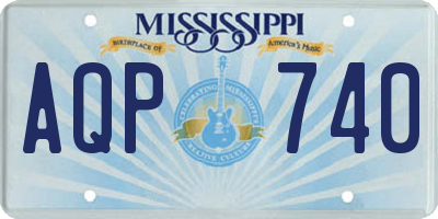 MS license plate AQP740