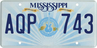 MS license plate AQP743