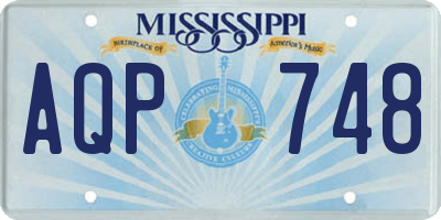 MS license plate AQP748