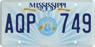 MS license plate AQP749