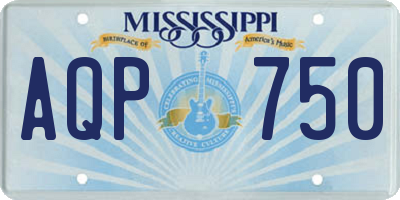 MS license plate AQP750
