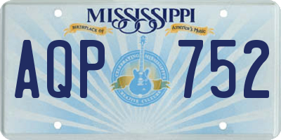 MS license plate AQP752