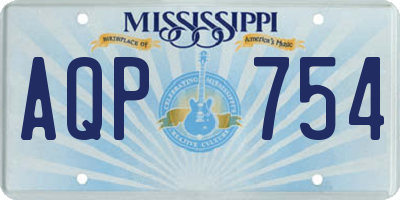 MS license plate AQP754