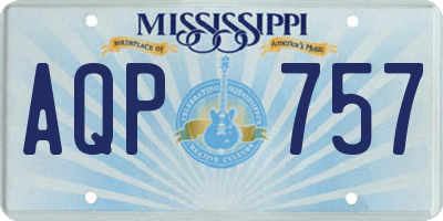 MS license plate AQP757