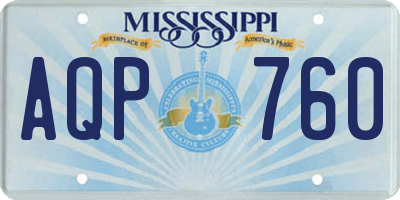 MS license plate AQP760