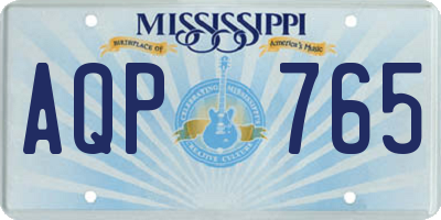 MS license plate AQP765