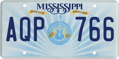 MS license plate AQP766