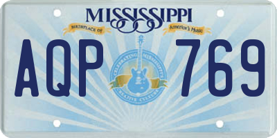 MS license plate AQP769