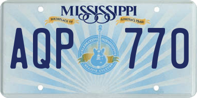 MS license plate AQP770