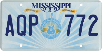 MS license plate AQP772