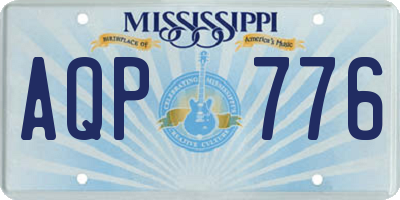 MS license plate AQP776