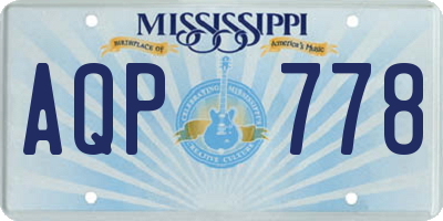 MS license plate AQP778