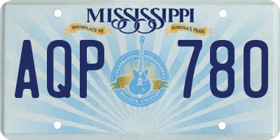 MS license plate AQP780