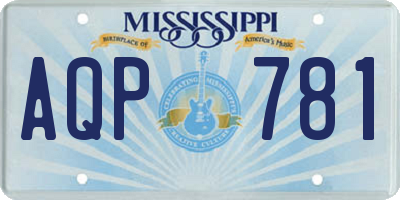 MS license plate AQP781