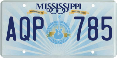 MS license plate AQP785