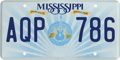 MS license plate AQP786