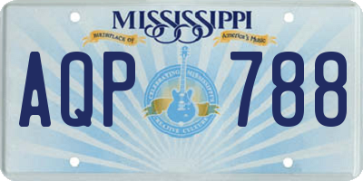 MS license plate AQP788