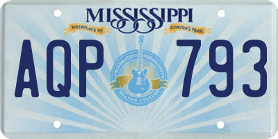 MS license plate AQP793