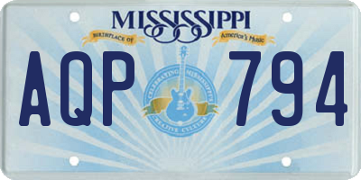MS license plate AQP794