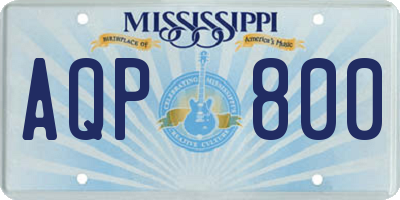 MS license plate AQP800