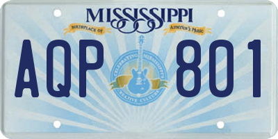 MS license plate AQP801
