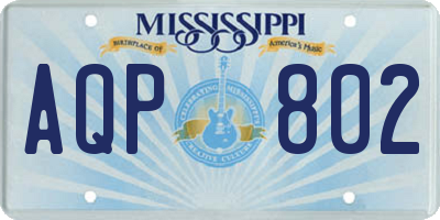MS license plate AQP802