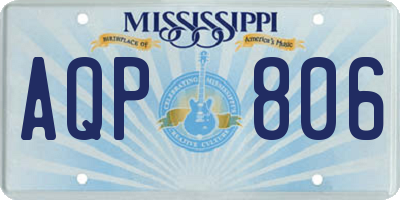 MS license plate AQP806