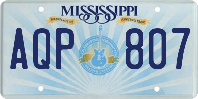 MS license plate AQP807