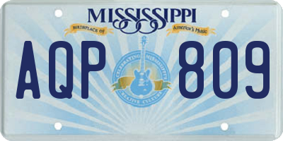 MS license plate AQP809