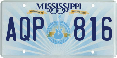 MS license plate AQP816