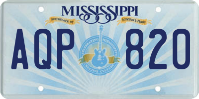 MS license plate AQP820