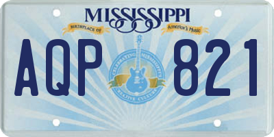 MS license plate AQP821