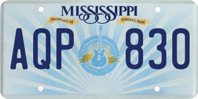 MS license plate AQP830