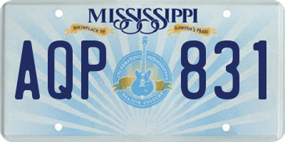 MS license plate AQP831