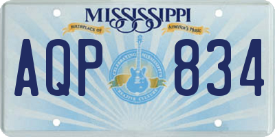 MS license plate AQP834