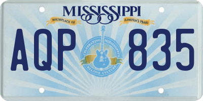 MS license plate AQP835