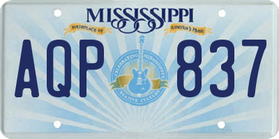 MS license plate AQP837