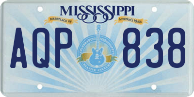 MS license plate AQP838