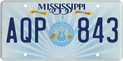 MS license plate AQP843
