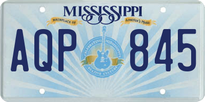 MS license plate AQP845