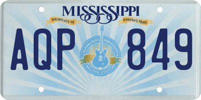 MS license plate AQP849
