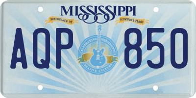 MS license plate AQP850